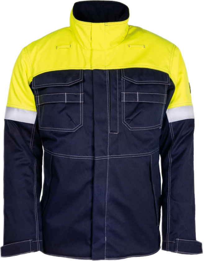 Vinterjakke Dame – Flammehemmende, Komfortabel (57038894-2XL, Gul/marineblå, 1 Stykk, størrelse-2XL)