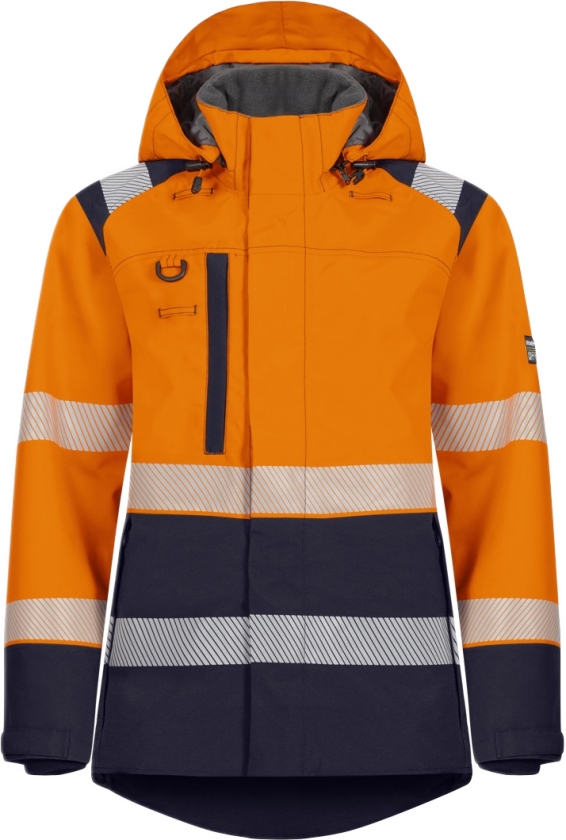 Vinterjakke Dame Med Hette – Vind- og Vanntett (43034693-2XL, Oransje/marine, 1 Stykk, størrelse-2XL)