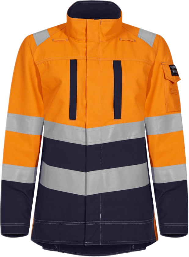 Damejakke – Flammehemmende, Høy Slitestyrke (52378493-2XL, Oransje/marine, 1 Stykk, størrelse-2XL)