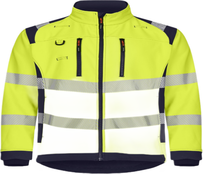 Softshelljakke – PFAS-fri, høy komfort (43324894-XS, Gul/marineblå, 1 Stykk, størrelse-XS)