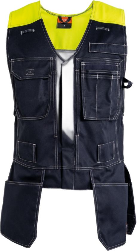 Cantex WS Vest – PFAS-fri, Flammehemmende (57618894-2XL, Gul/marineblå, 1 Stykk, størrelse-2XL)