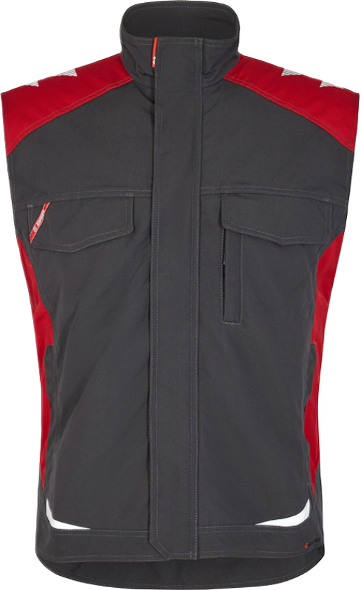 Galaxy Servicevest – Funksjonell Med Detaljer (5810-254-79757-XL, Antrasittgrå/Tomatrød, 1 Stykk, størrelse-XL)