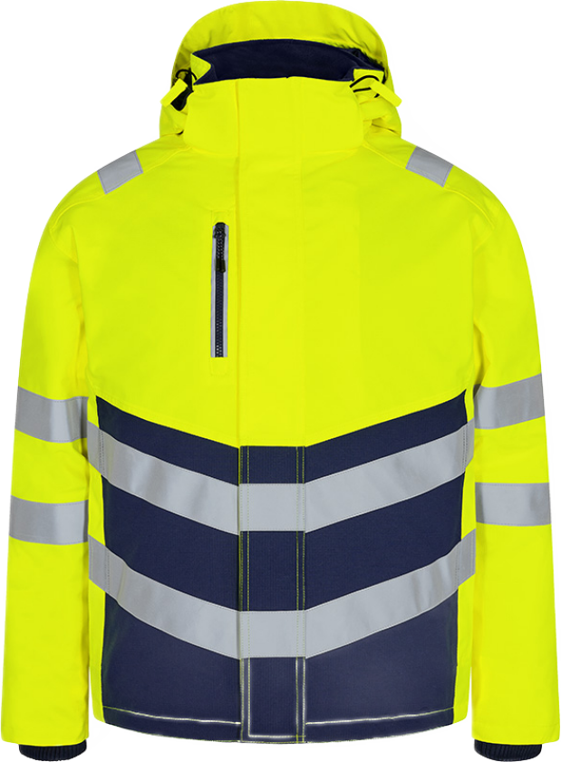 Safety Vinterjakke – Pustende, vann- og vindtett (1948-930-38165-S, Hivis Gul/Blekkblå, 1 Stykk, størrelse-S)
