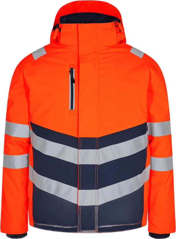 Safety Vinterjakke – Pustende, vann- og vindtett (1948-930-10165-6XL, Oransje/blekk blå, 1 Stykk, størrelse-6XL)
