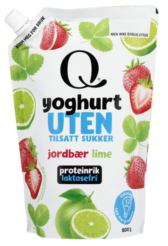 Q Yoghurt Jordbær & Lime Uten pose