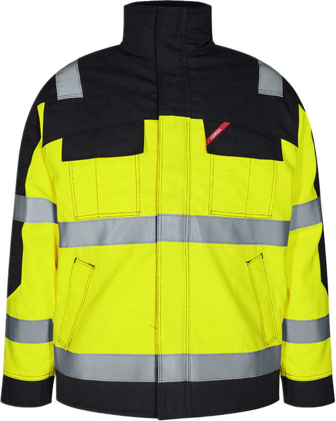 Safety+ EN ISO 20471 Vinterjakke – Flammehemmende Beskyttelse (1935-820-3820-L, Hivis Gul/Sort, 1 Stykk, størrelse-L)