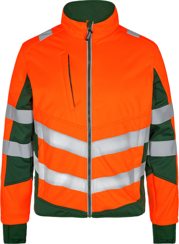 Softshelljakke – Vannavstøtende, Refleks (1158-237-101-S, Hivis Oransje/Grønn, 1 Stykk, størrelse-S)
