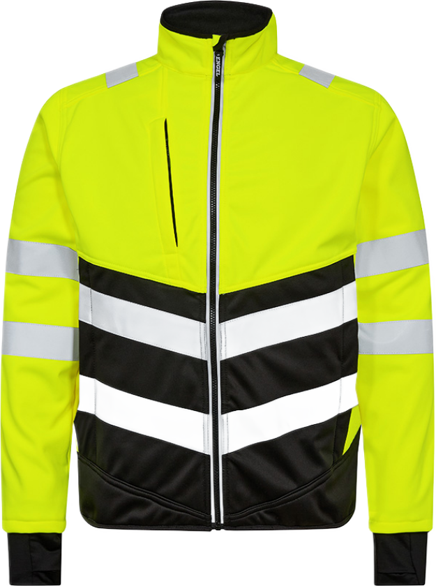 Softshelljakke – Vannavstøtende, Refleks (1150-237-3820-L, Hivis Gul/Sort, 1 Stykk, størrelse-L)