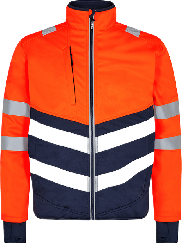 Softshelljakke – Vannavstøtende, Refleks (1150-237-10165-L, Oransje/blekk blå, 1 Stykk, størrelse-L)