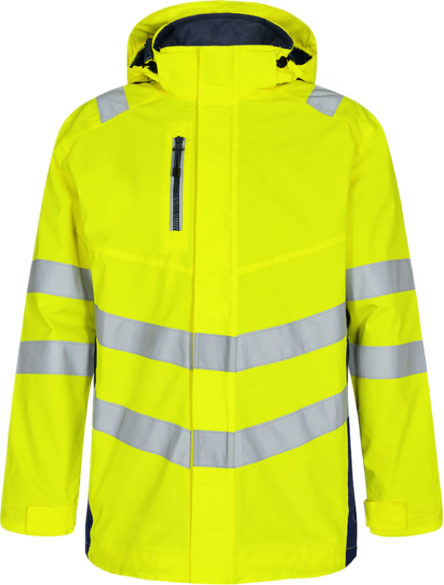 Parkasskalljakke – Vann- og vindtett, pustende (1145-930-38165-M, Hivis Gul/Blekkblå, 1 Stykk, størrelse-M)