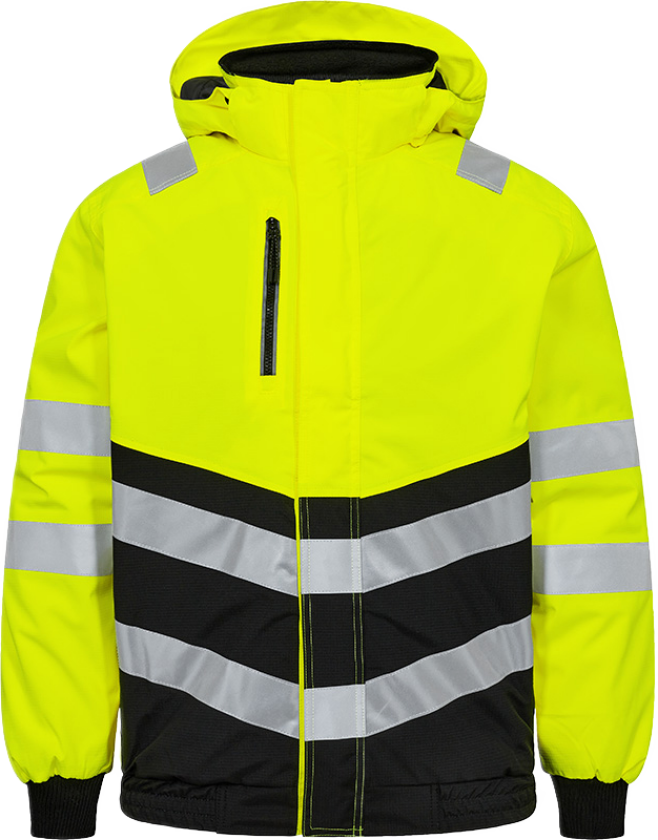 Safety Pilotjakke – Vann- og vindtett, høy synlighet (1248-930-3820-M, Hivis Gul/Sort, 1 Stykk, størrelse-M)