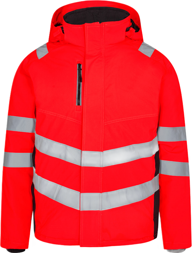 Safety Vinterjakke – Pustende, vann- og vindtett (1946-930-4720-6XL, Hivis Rød/Sort, 1 Stykk, størrelse-6XL)