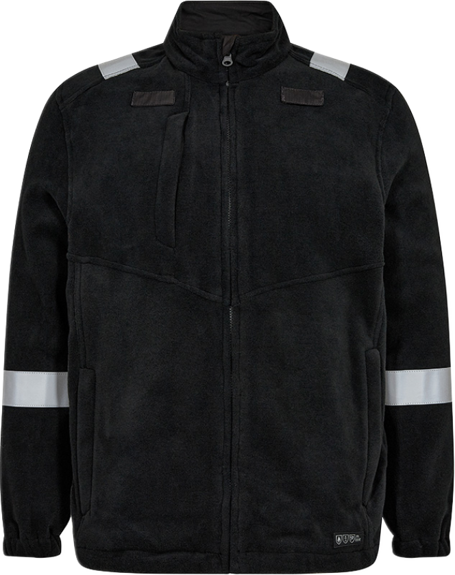 Safety+ Fleecejakke – Flammehemmende, Antistatisk (1325-179-20-M, Svart, 1 Stykk, størrelse-M)