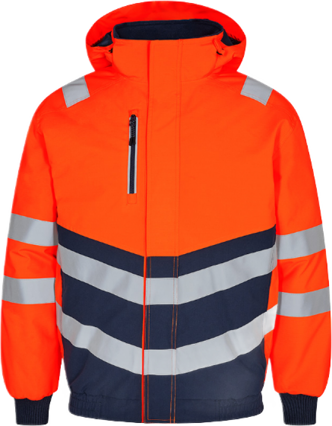 Safety Pilotjakke – Vann- og vindtett, høy synlighet (1248-930-10165-2XL, Oransje/blekk blå, 1 Stykk, størrelse-2XL)