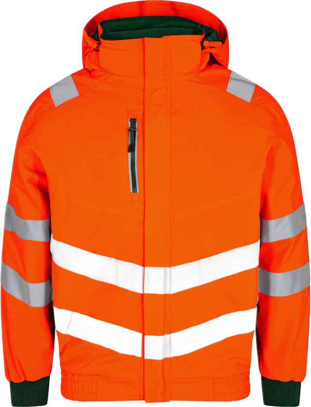 Safety Pilotjakke – Vann- og vindtett, høy synlighet (1246-930-101-M, Hivis Oransje/Grønn, 1 Stykk, størrelse-M)