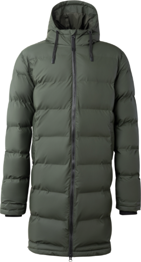 Shanna Lang Padded Coat – Varm og Vannavstøtende(1001866, Mørk oliven, Unisex, 1 stykke, størrelse-M)