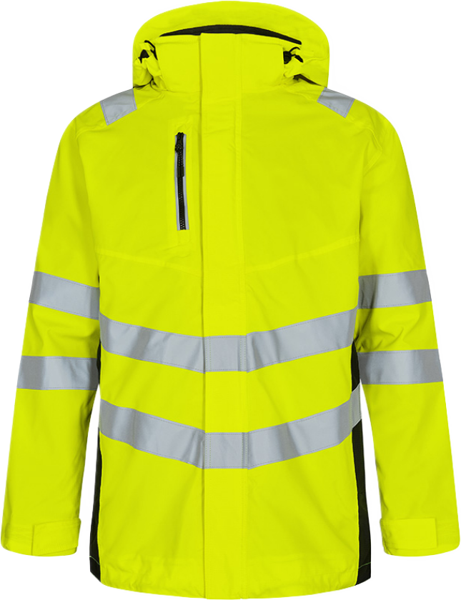 Parkasskalljakke – Vann- og vindtett, pustende (1145-930-3820-2XL, Hivis Gul/Sort, 1 Stykk, størrelse-2XL)