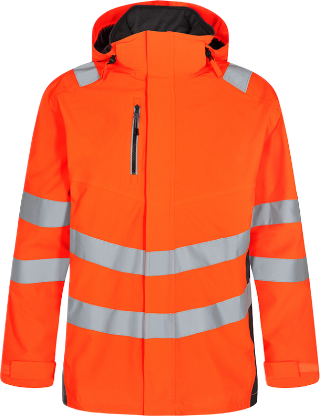 Parkasskalljakke – Vann- og vindtett, pustende (1145-930-1079-S, Hivis Oransje/Antrasittgrå, 1 Stykk, størrelse-S)