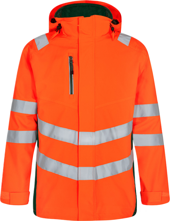Parkasskalljakke – Vann- og vindtett, pustende (1145-930-101-4XL, Hivis Oransje/Grønn, 1 Stykk, størrelse-4XL)