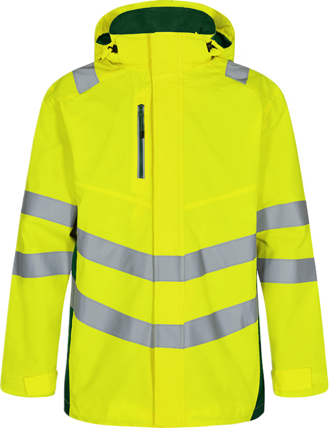 Parkasskalljakke – Vann- og vindtett, pustende (1145-930-381-4XL, Hivis Gul/Grønn, 1 Stykk, størrelse-4XL)