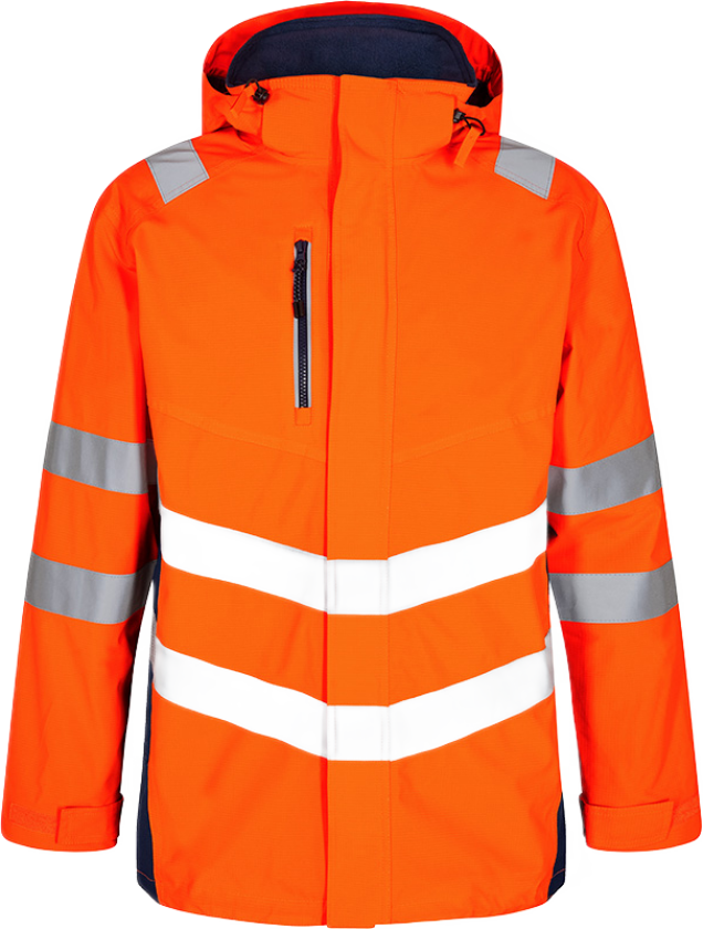 Parkasskalljakke – Vann- og vindtett, pustende (1145-930-10165-L, Oransje/blekk blå, 1 Stykk, størrelse-L)