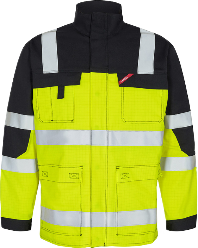 Multinorm Jakke – Flammehemmende, Antistatisk (1235-820-3820-3XL, Hivis Gul/Sort, 1 Stykk, størrelse-3XL)