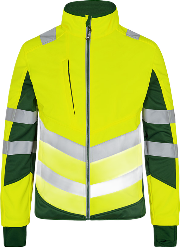 Softshelljakke – Vannavstøtende, Refleks (1158-237-381-6XL, Hivis Gul/Grønn, 1 Stykk, størrelse-6XL)