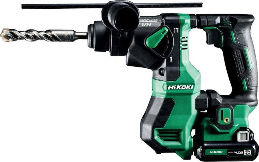 Hikoki 12v peak bor-/hammer sds-plus dh12dd i hsc2 koffert med 2 x 12v 4,0ah