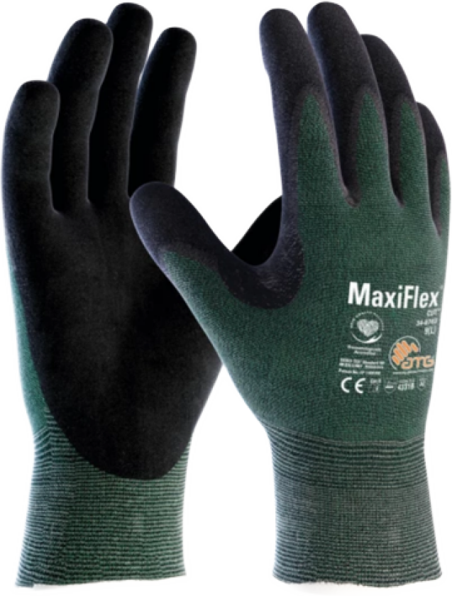MaxiFlex Cut 3B Hansker – Høy Kuttbeskyttelse(1001306, Mørk grønn, Unisex, 12 par hansker, størrelse-6)
