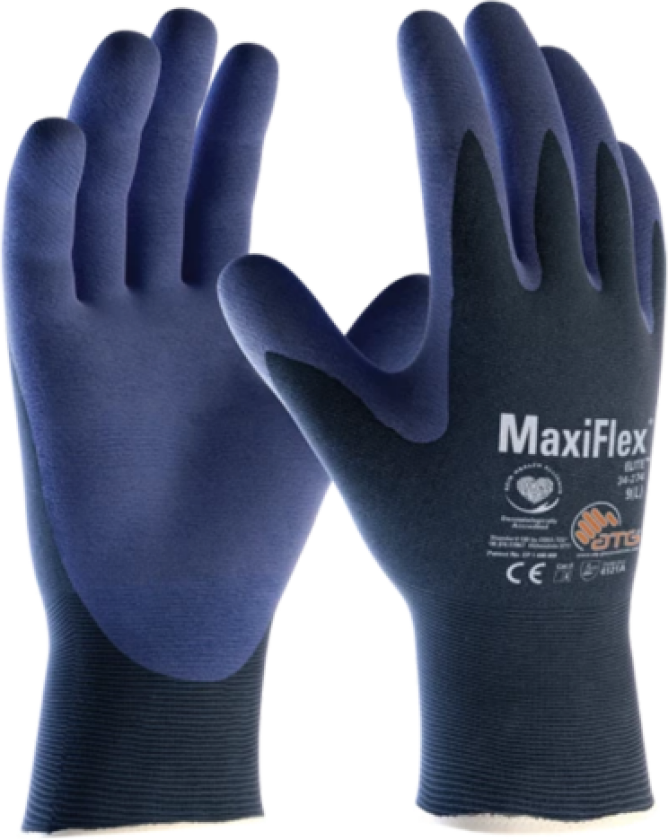 MaxiFlex Elite Hansker – Tynn, slitesterk(1001305, Marine, Unisex, 12 par hansker, størrelse-5)