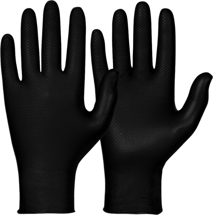 Kjemikaliebestandige Hansker – Høy slitestyrke, komfortabel passform (114.970-M, Svart, 50 Stykk, størrelse-M)