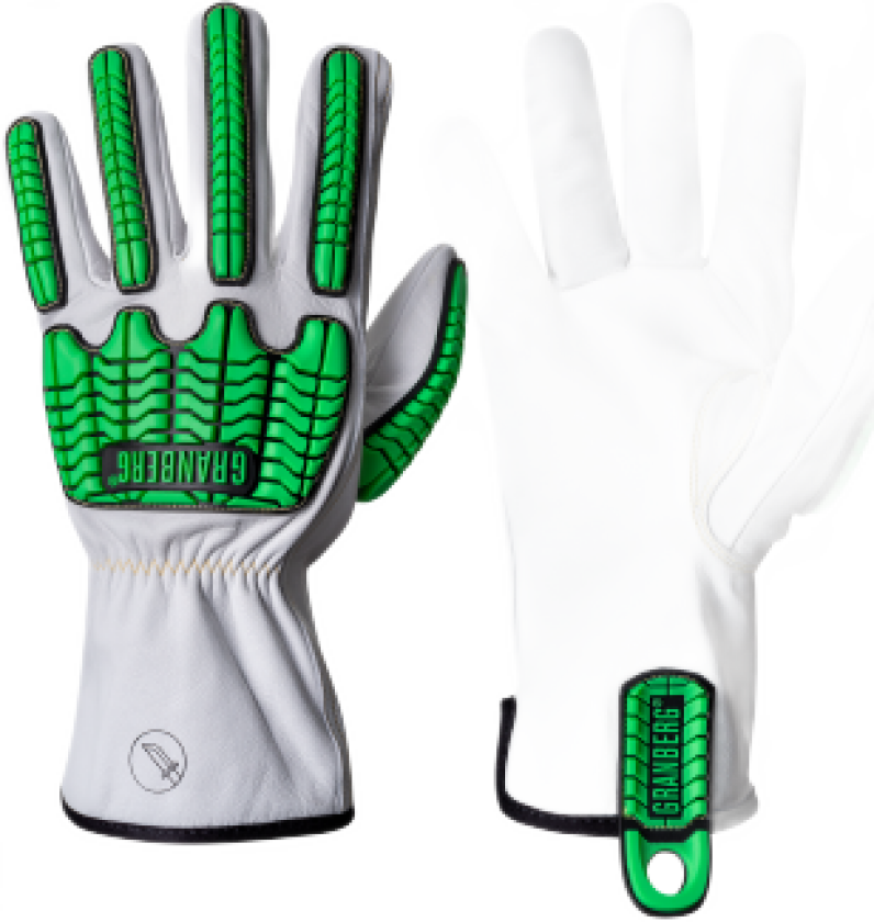 Kuttbestandige Slaghansker – Høy beskyttelse, komfortabel passform (115.1191-10, Svart/grønn/hvit, 6 Par, størrelse-10)