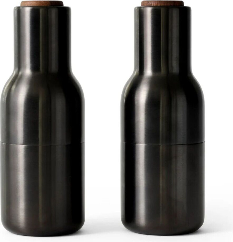 Bottle Grinder krydderkvern metall 2-stk. Bronzed brass (valnøttlokk)