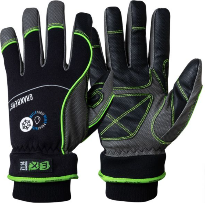 Vinterhansker – Touchscreen-kompatible, høy slitestyrke (107.7114-7, Svart/grå, 6 Par, størrelse-7)