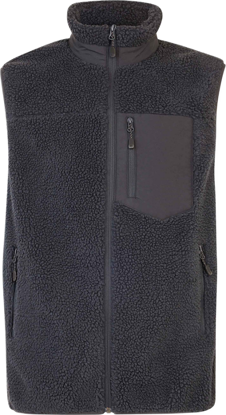 Teddy Fleece Vest – Høy Termisk Isolasjon (408310M, Kull, 1 stykke, størrelse-M)