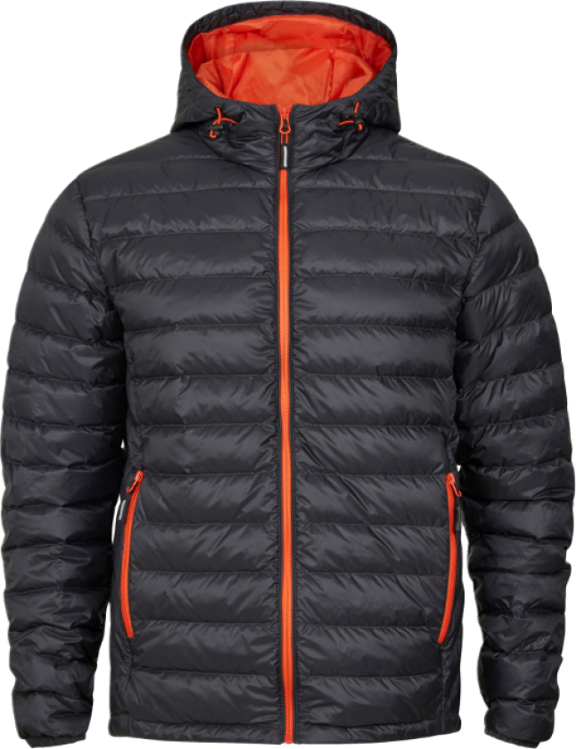 Superlight Down Hood Jacket – Komprimerbar, Allsidig (70781017L, Kullgrå/oransje, 1 stykke, størrelse-L)