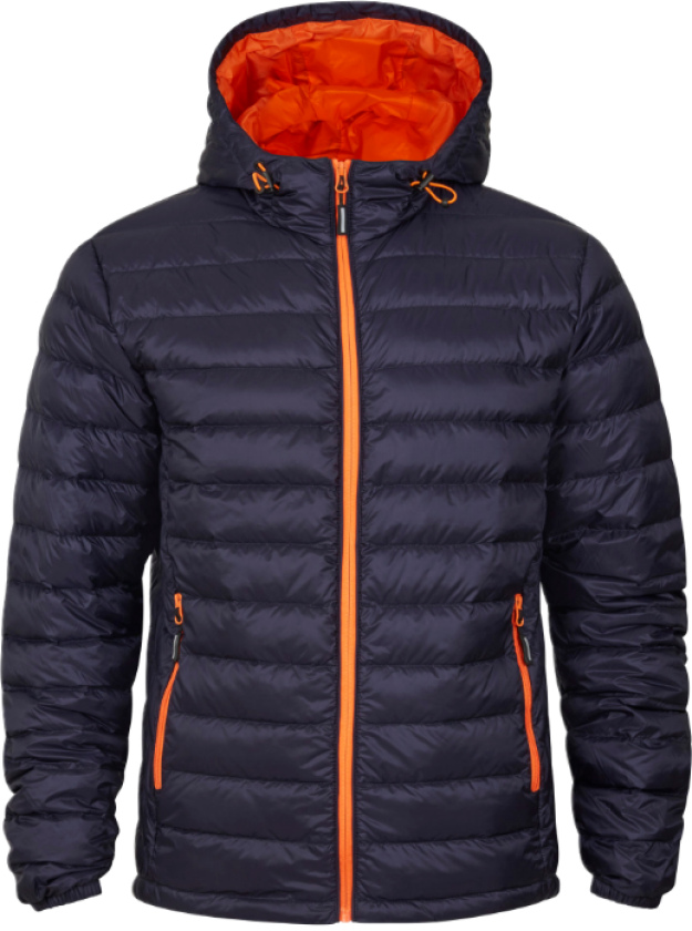 Superlight Down Hood Jacket – Komprimerbar, Allsidig (70780517XXXL, Marine/oransje, 1 stykke, størrelse-3XL)