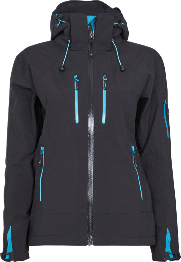 Extreme Pro Shell Jakke – Vindtett, Vanntett (709228L, Svart/Turkis, 1 stykke, størrelse-L)
