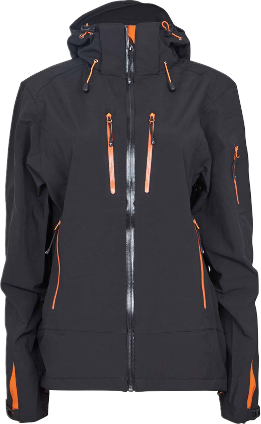 Extreme Pro Shell Jakke – Vindtett, Vanntett (709217XS, Svart/oransje, 1 stykke, størrelse-XS)