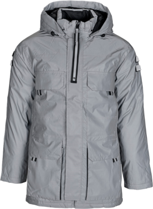 Parka – Reflekterende, Vannavstøtende (707002XXL, Reflekterende grå, 1 stykke, størrelse-2XL)