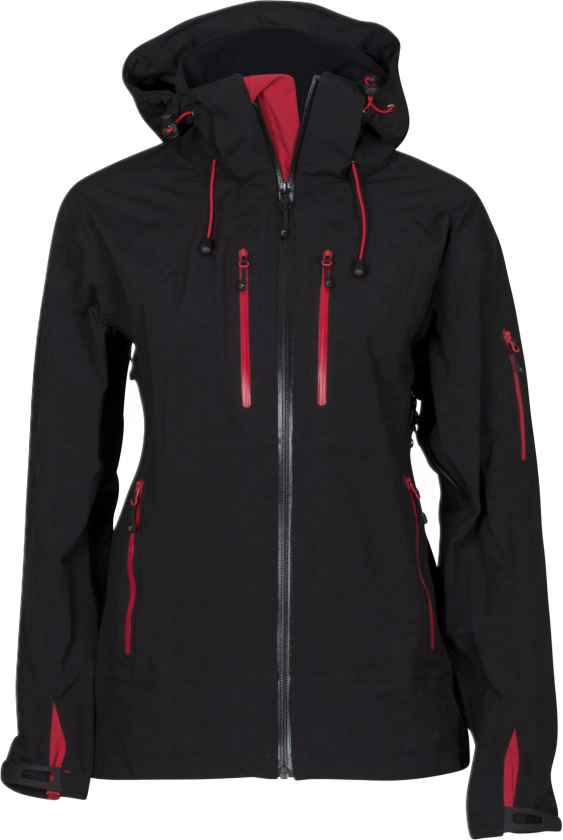 Extreme Pro Shell Jakke – Vindtett, Vanntett (709206XS, Svart/Rød, 1 stykke, størrelse-XS)