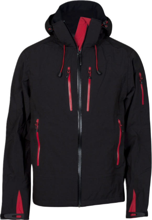 Contrast Colored Extreme Pro Shell – Vanntett, vindtett (709006XXXXL, Svart/Rød, 1 stykke, størrelse-4XL)