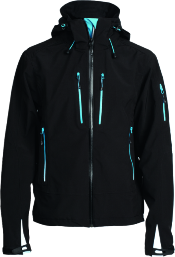 Contrast Colored Extreme Pro Shell – Vanntett, vindtett (709028XXXXL, Svart/Turkis, 1 stykke, størrelse-4XL)