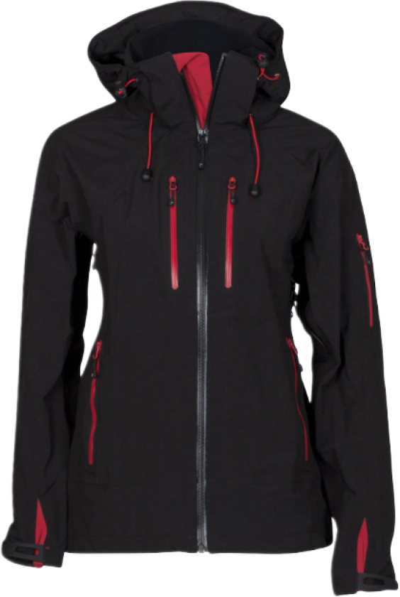 Extreme Pro Shell Jakke – Vindtett, Vanntett (709206L, Svart/Rød, 1 stykke, størrelse-L)