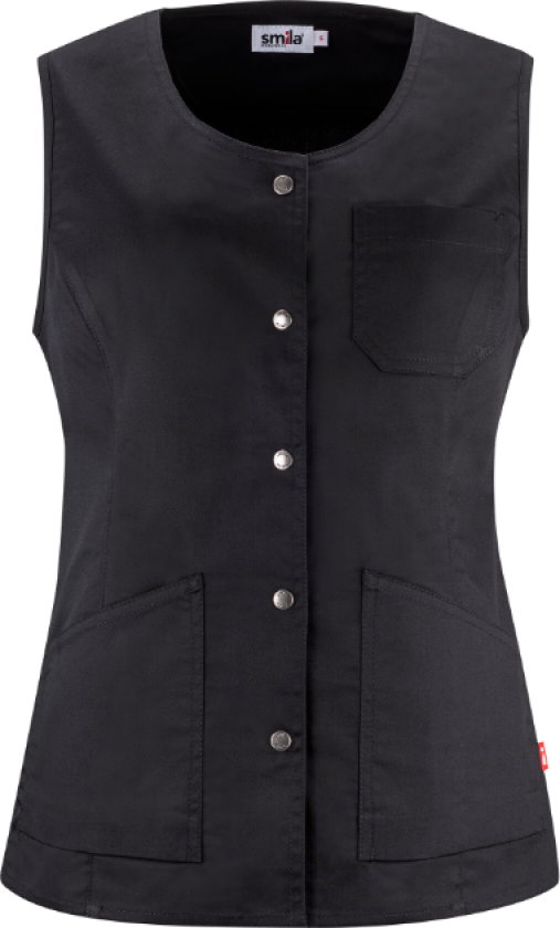 Bea Vest – Fitted Waist, Functional Design(1000437, Svart, Dame, 1 stykke, størrelse-XXS)
