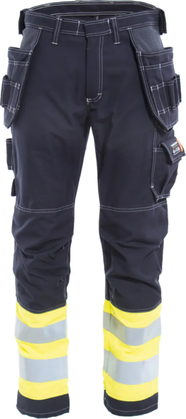 Windbreaker Bukse – Flammehemmende, Vindtett (58538194-C146, Gul/marineblå, 1 Stykk, størrelse-C146)