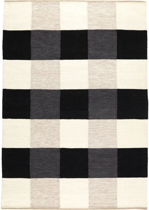 Night and Day håndvevd gulvteppe, 170x240 cm svart & hvit