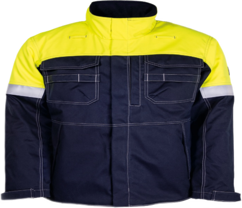 Vinterjakke – Flammehemmende, Vannavvisende (57018894-XXS, Gul/marineblå, 1 Stykk, størrelse-XXS)