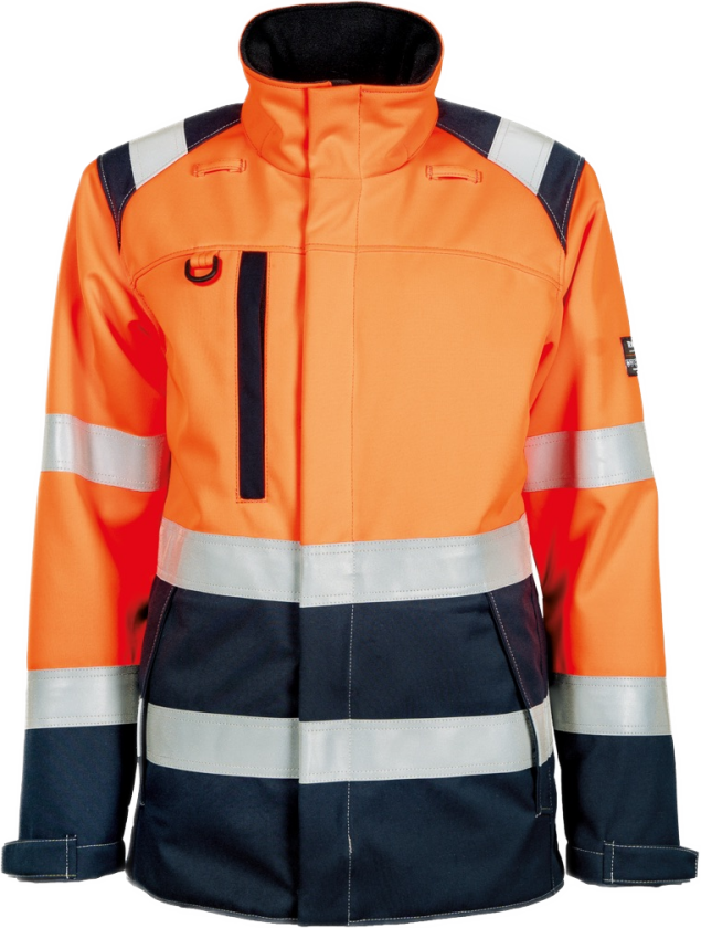 Dame Vinterjakke – Flammehemmende, Vanntett (52068293-L, Oransje/marine, 1 Stykk, størrelse-L)