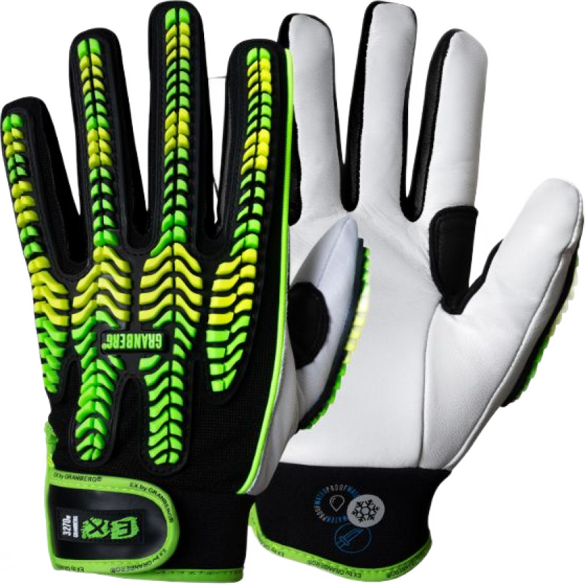 Vinterhansker – Høy Kuttbeskyttelse (115.3270W-9, Svart/grønn/hvit/gul, 6 Par, størrelse-9)